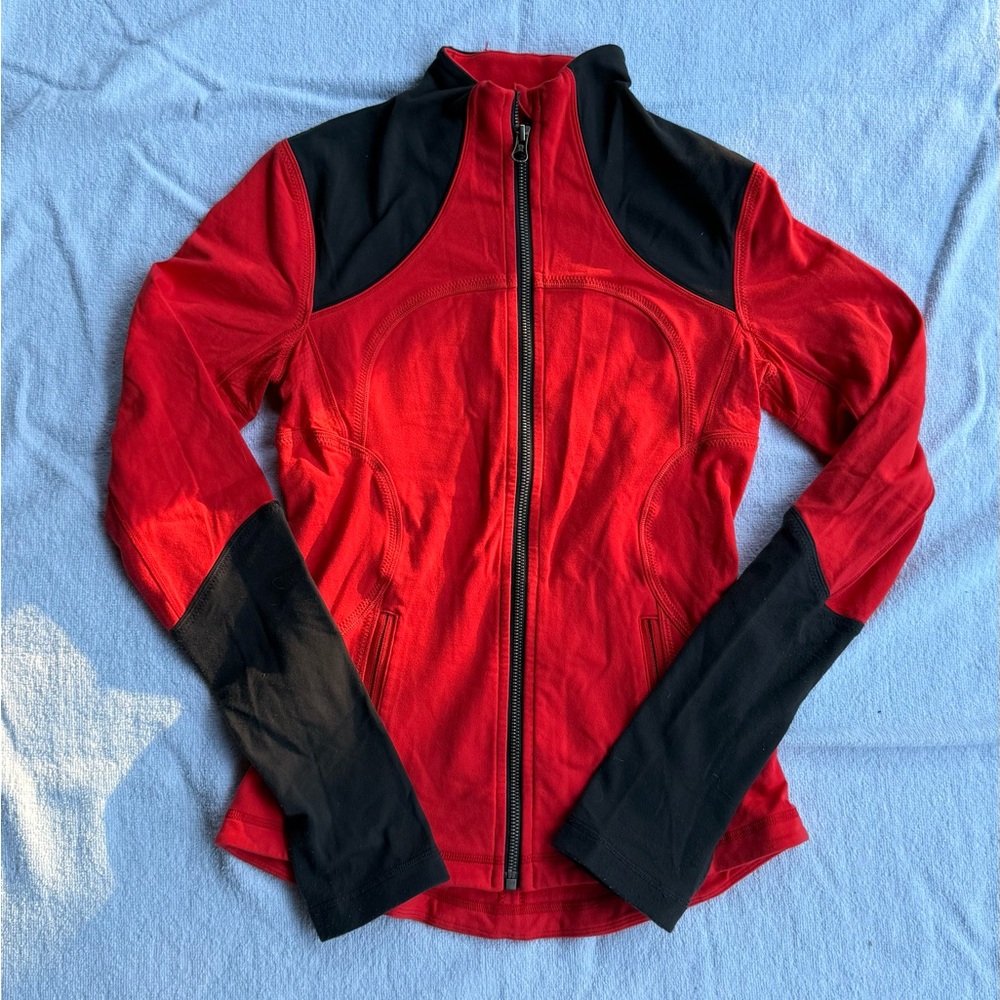 Lululemon Define Jacket Red & Grey SZ 4
